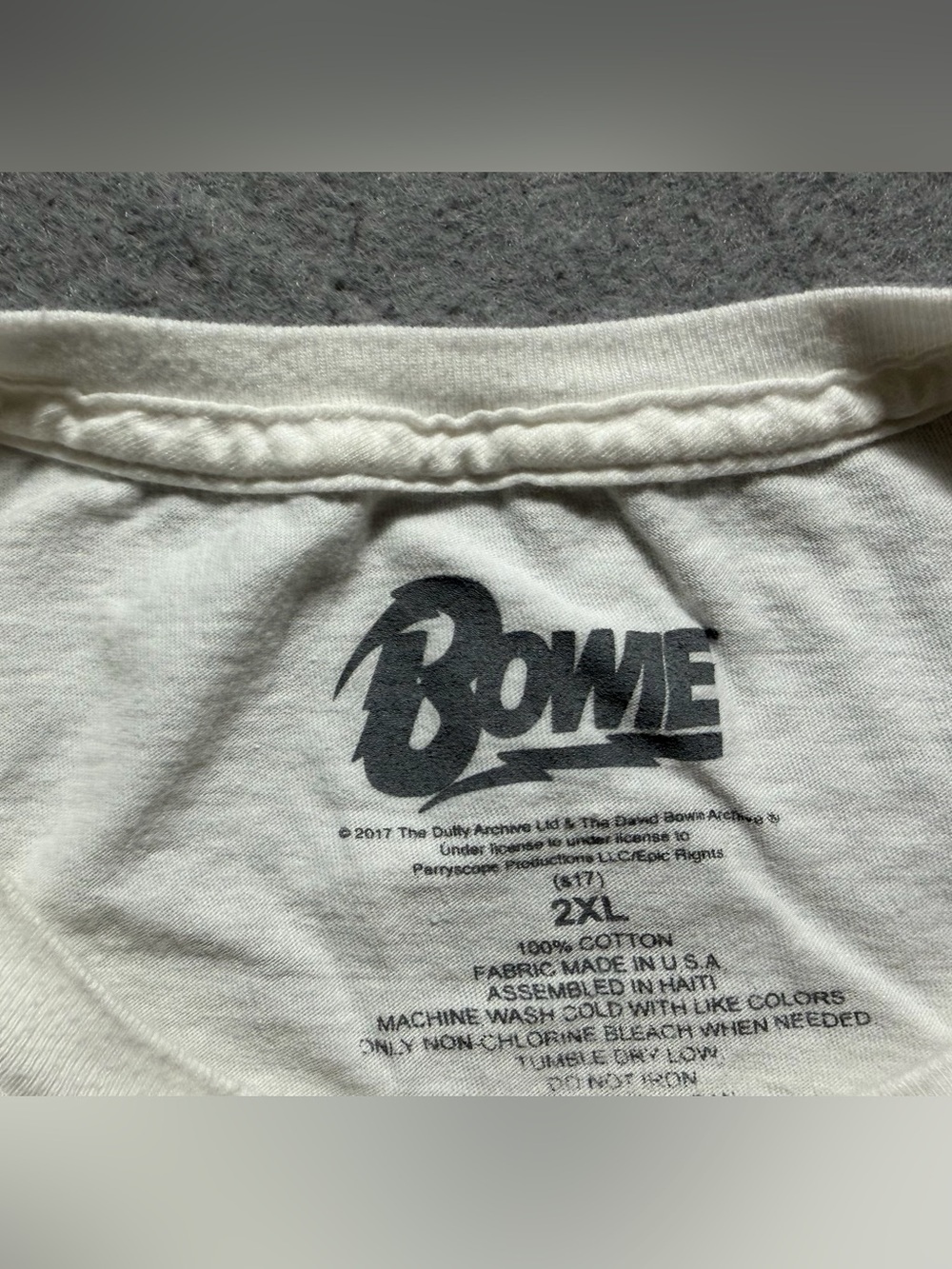 David Bowie Aladdin Sane Graphic Band T Shirt Mens 2XL White Rock Tee - Picture 4 of 5